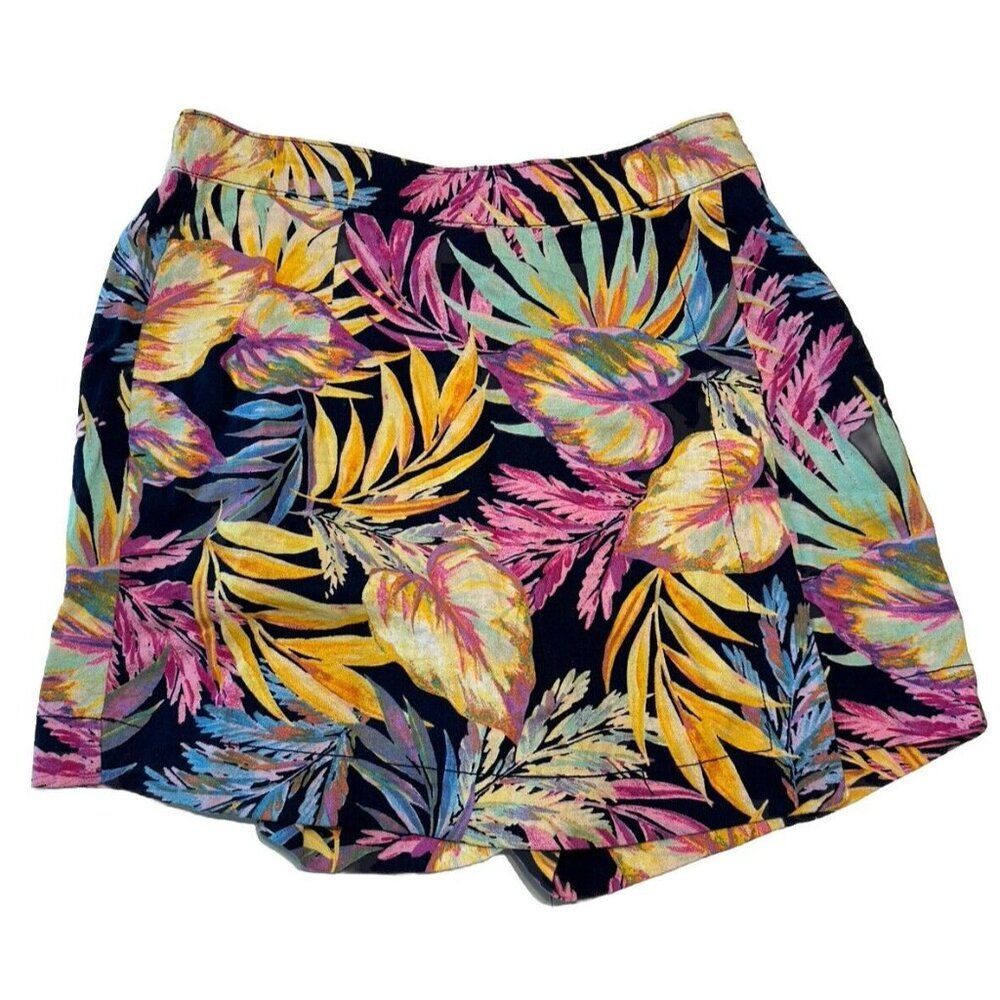 St John’s Bay Ladies Sz 10 Tennis Golf pickleball skort  Linen Blend Tropical